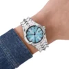 dz2200 Vert montre trois aiguilles avec date en acier inoxydable