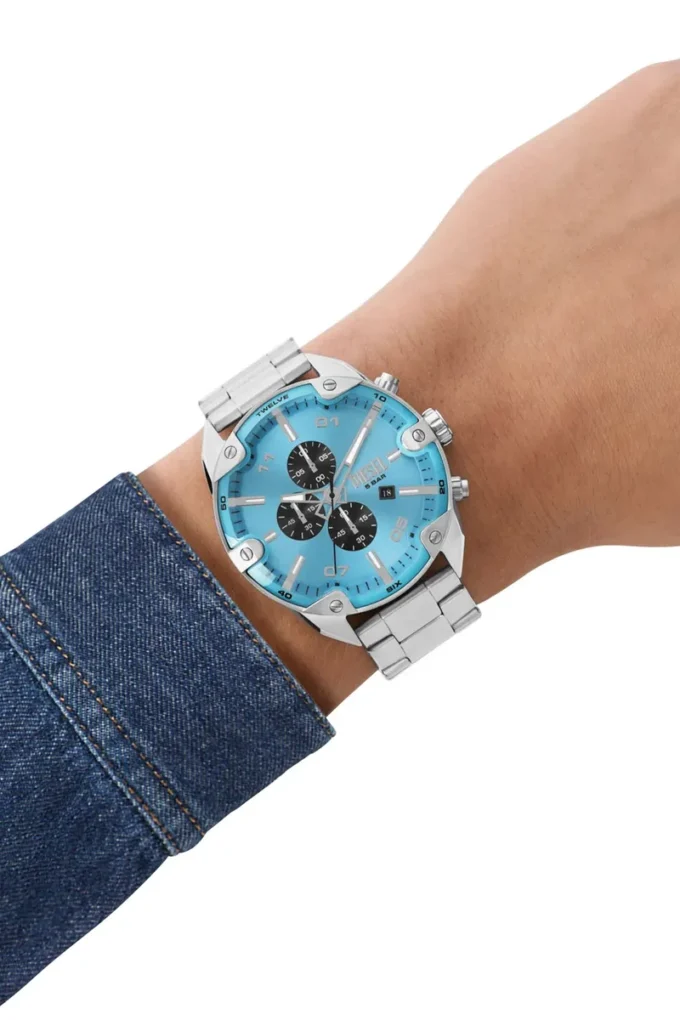 dz4655 Montre chronographe en acier inoxydable à pointes