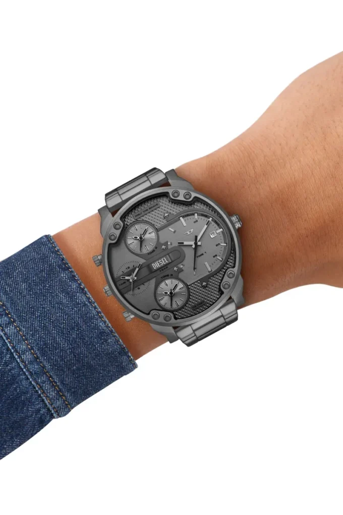 dz7487 Montre Diesel Mr. Daddy Slim Multi Movement en acier inoxydable gris