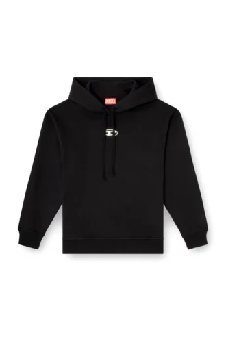 f-buxt-hood-od Sweat à capuche avec logo Oval D effet métallisé