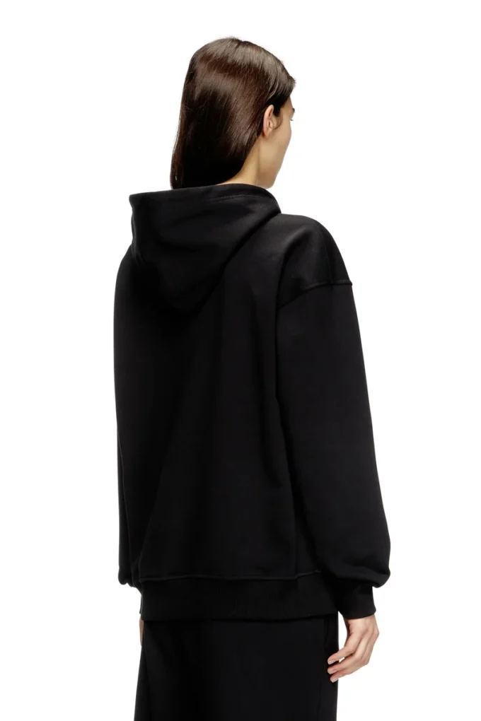 f-buxt-hood-od Sweat à capuche avec logo Oval D effet métallisé