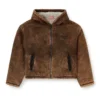 f-ella Sweat à capuche zippé délavé à l&rsquo;acide avec doublure en peluche