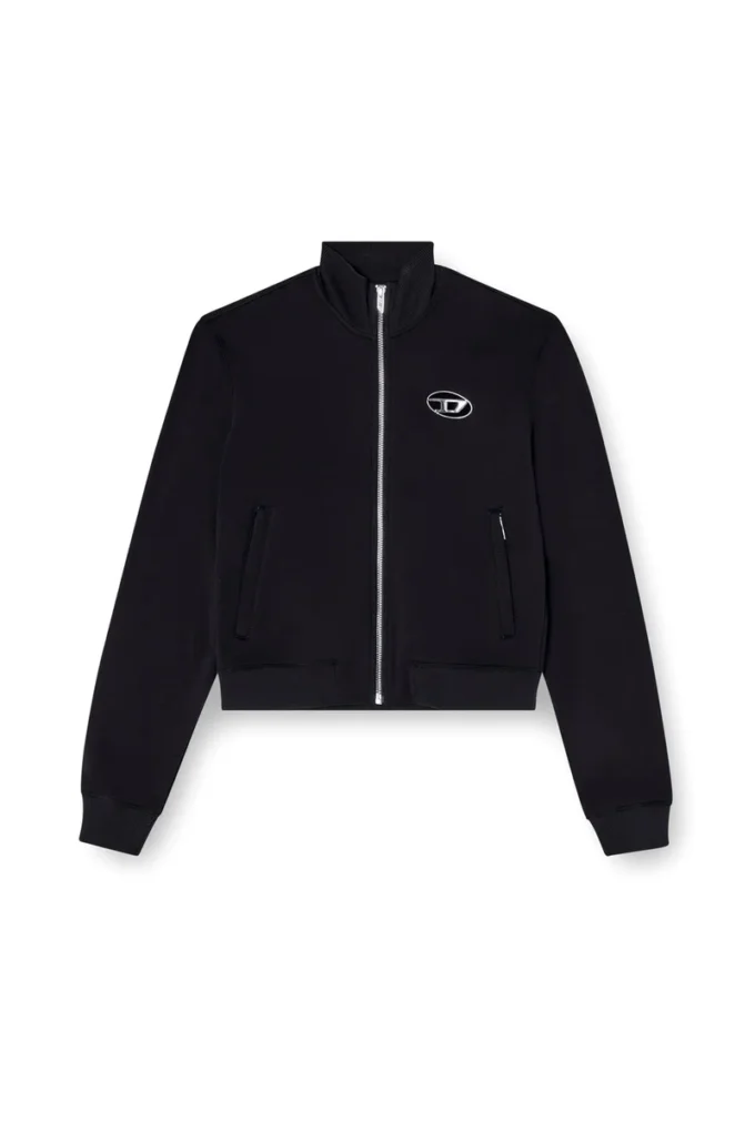 f-flacin Sweat-shirt zippé avec logo ajouré