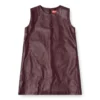 fr-d-ares Mini-robe sans manches bordeaux en tissu enduit