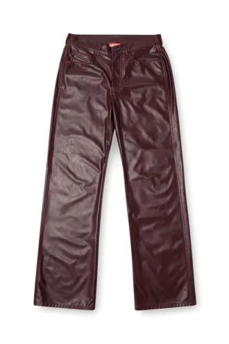 fr-p-lain Pantalon bordeaux en tissu enduit