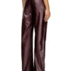fr-p-lain Pantalon bordeaux en tissu enduit