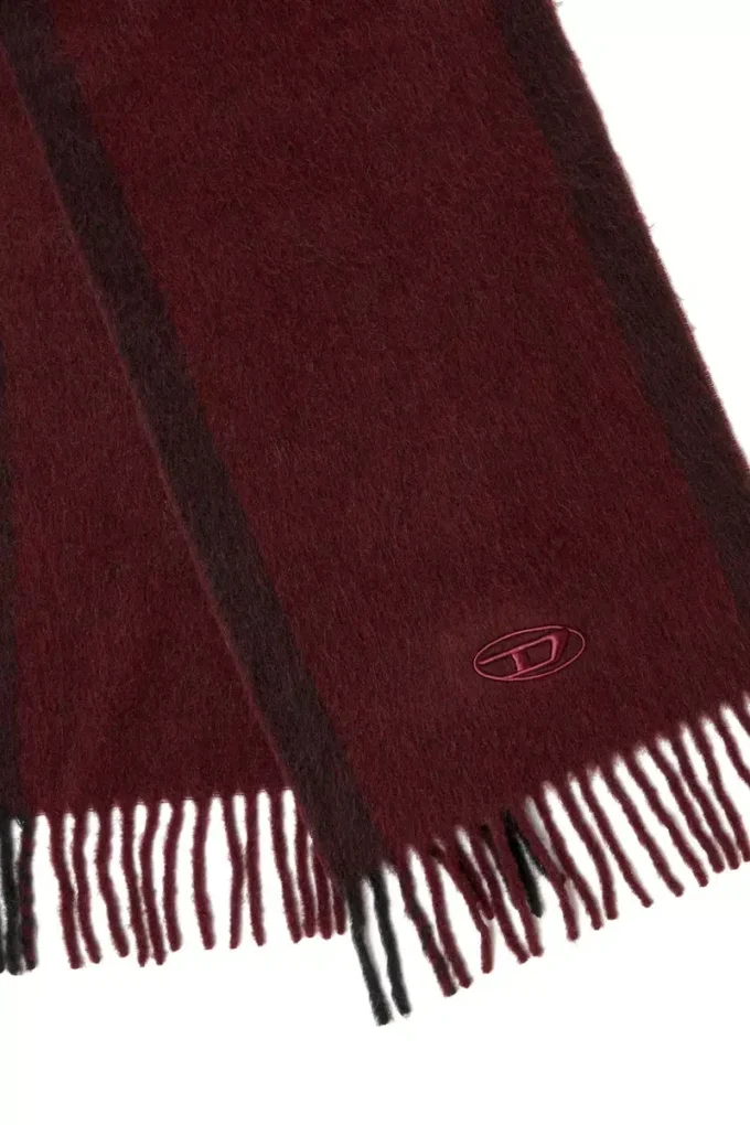 fr-s-olid Écharpe en laine jacquard bordeaux