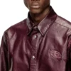 fr-s-simply Chemise avec logo bordeaux