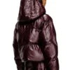 fr-w-illey Doudoune à capuche bordeaux en tissu enduit
