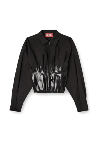 g-anbu Veste chemise ajustée à plis enduits