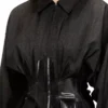 g-anbu Veste chemise ajustée à plis enduits