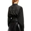 g-anbu Veste chemise ajustée à plis enduits