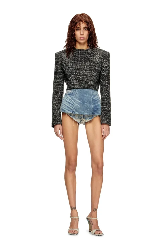 g-crop-g Veste courte en tissu bouclé