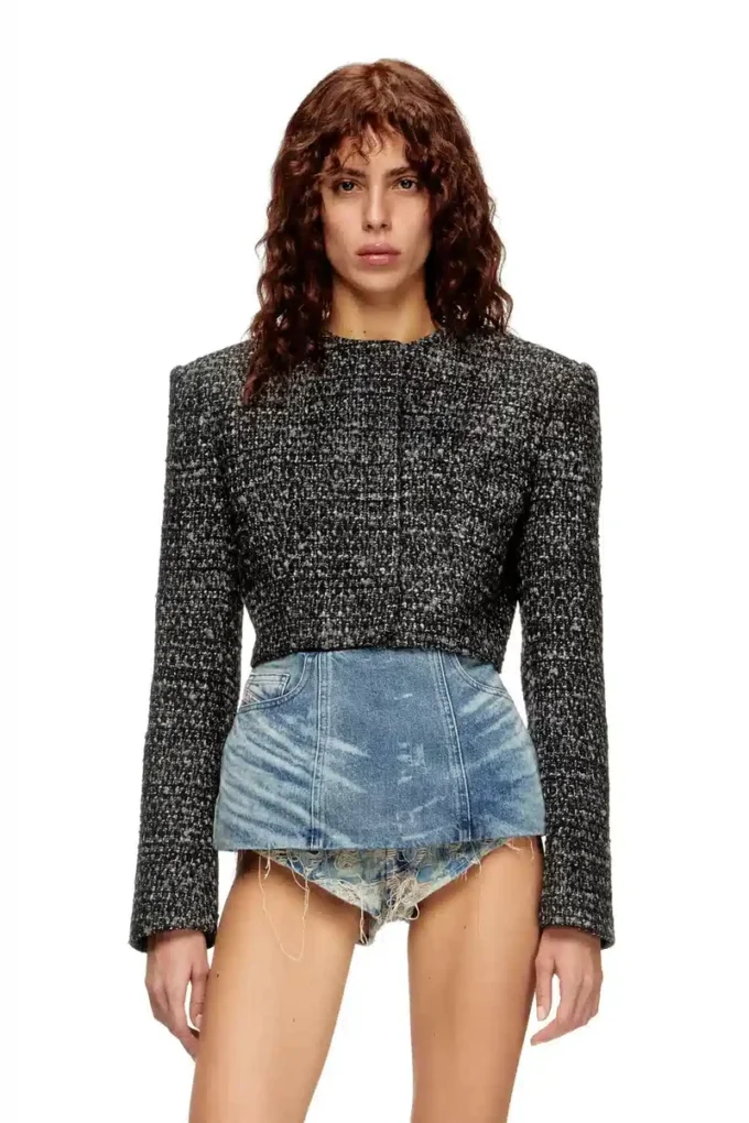 g-crop-g Veste courte en tissu bouclé