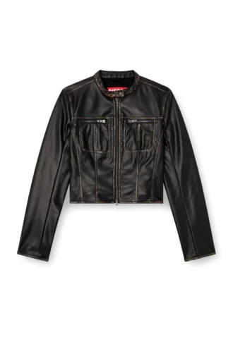 g-lobe Veste motard courte effet vieilli