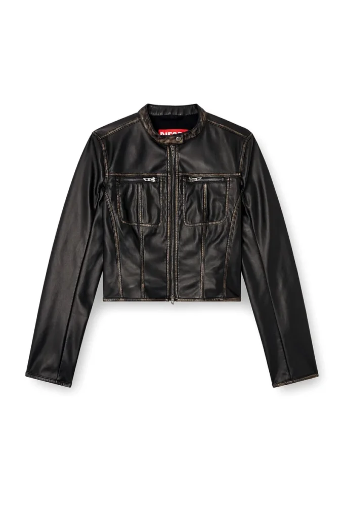 g-lobe Veste motard courte effet vieilli