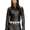 g-lobe Veste motard courte effet vieilli