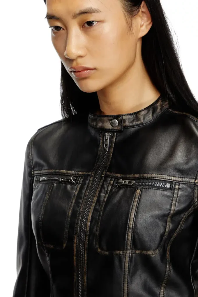 g-lobe Veste motard courte effet vieilli