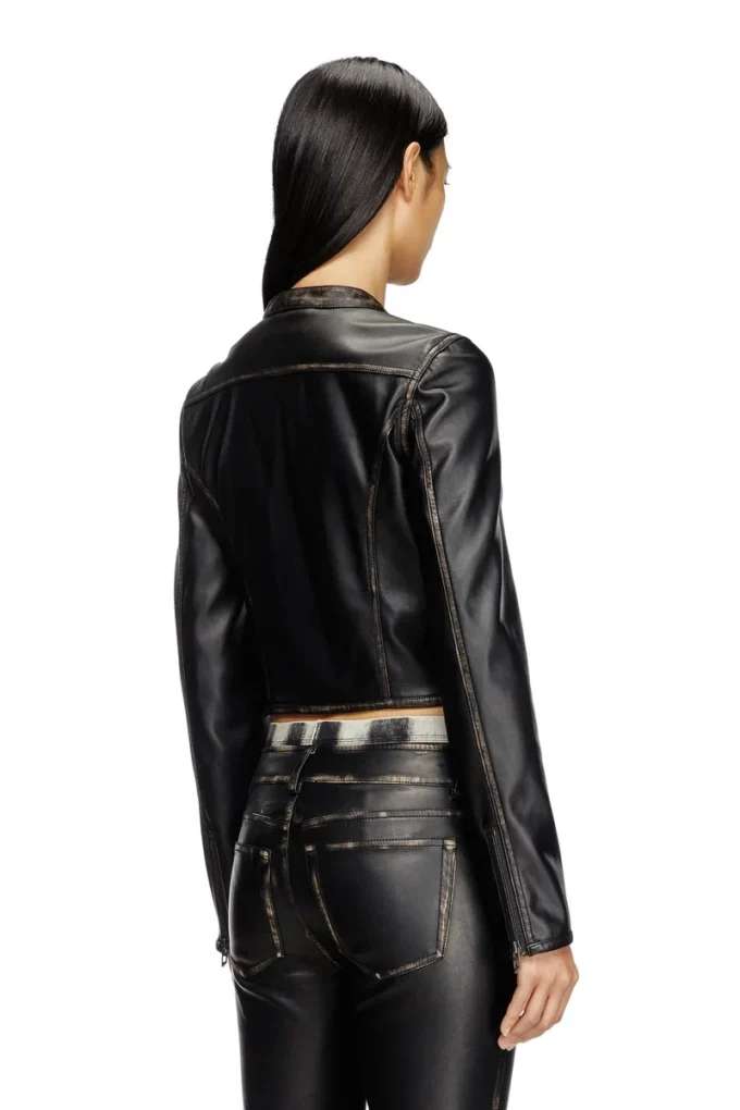 g-lobe Veste motard courte effet vieilli