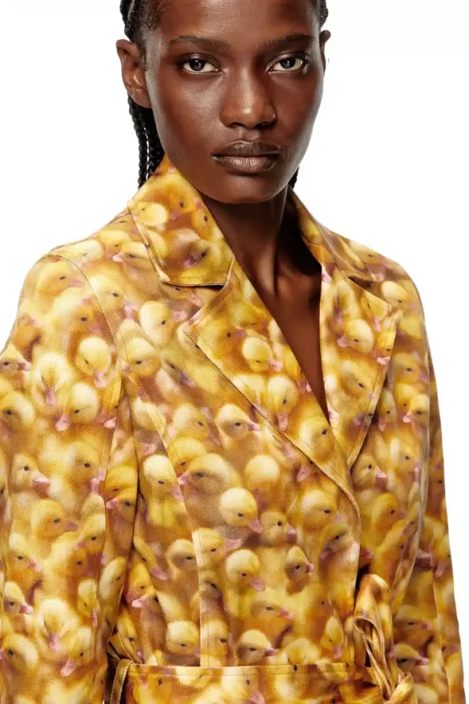 g-oji Trench-coat à imprimé canards