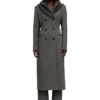 g-olden-long Manteau long coupe sablier avec capuche à col roulé en maille