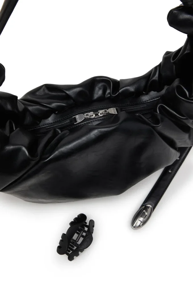 grab-d hobo l Grab-D L – Grand sac hobo froissé en PU brillant