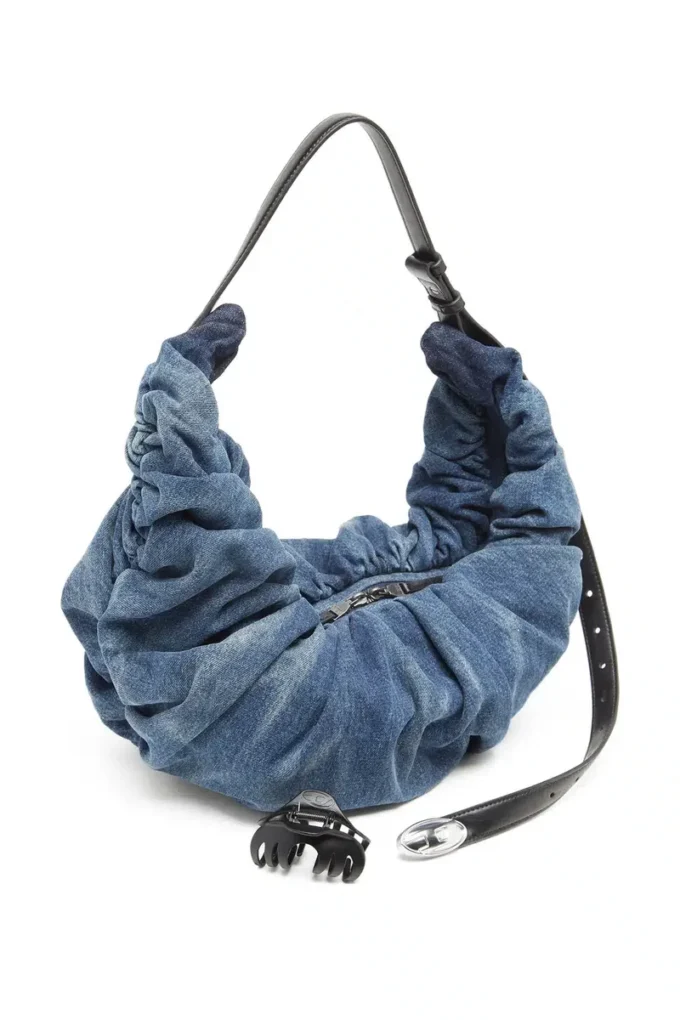 grab-d hobo l Sac hobo Grab-D-Large froissé en denim traité