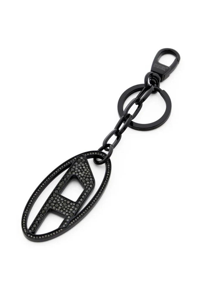 holy-c Porte-clés ovale en métal avec cristaux