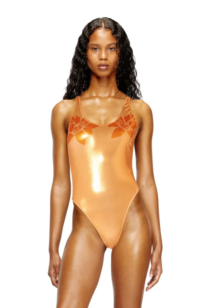 ivo_nny_swimsuit Maillot de bain métallisé avec imprimé lotus