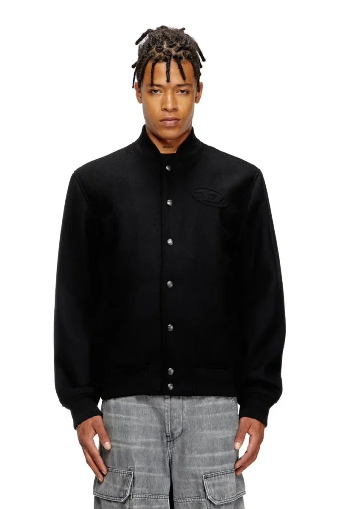 j-arry Blouson bomber doublé en laine mélangée