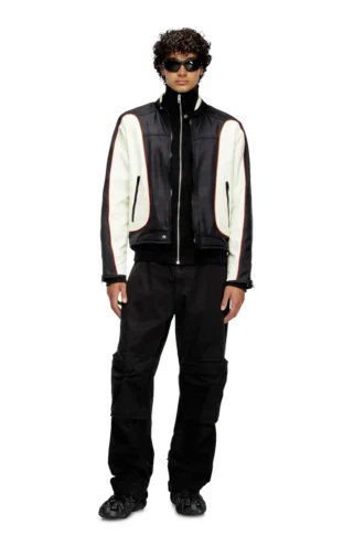 j-blink-a Veste motard color block avec passepoil