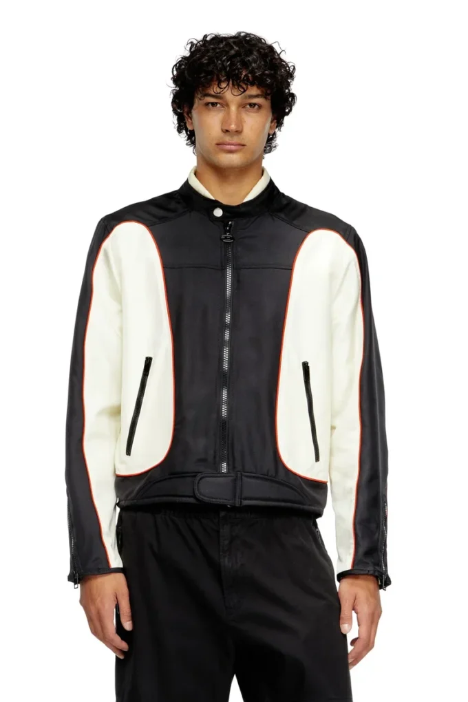 j-blink-a Veste motard color block avec passepoil