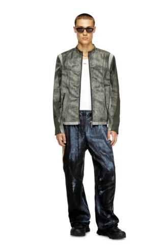j-evert Blouson motard en toile imprimée