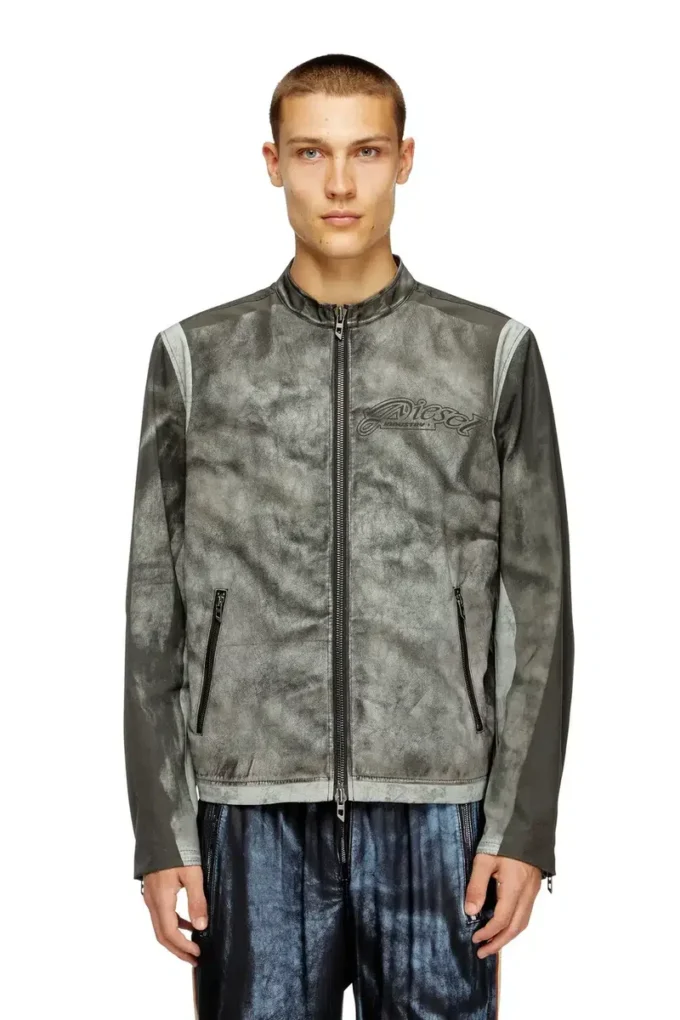 j-evert Blouson motard en toile imprimée