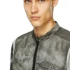 j-evert Blouson motard en toile imprimée
