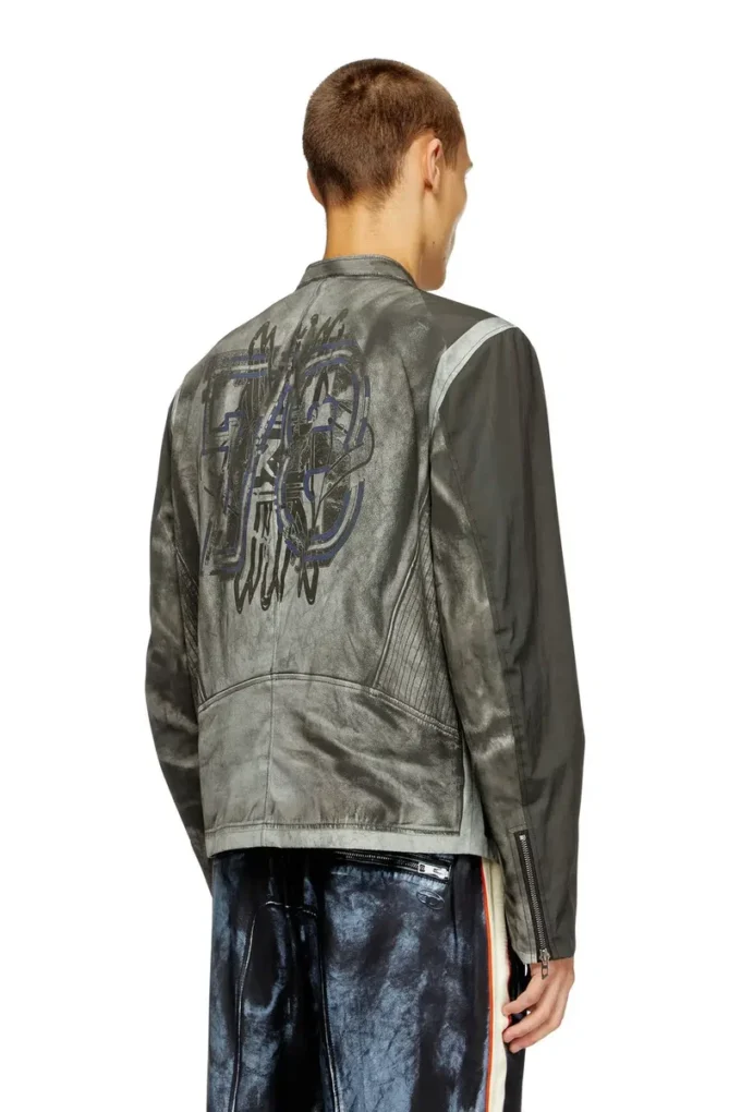 j-evert Blouson motard en toile imprimée