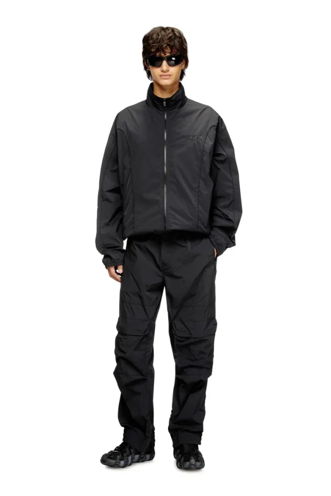 j-five-wrd-akad Veste en nylon froissé avec passepoil