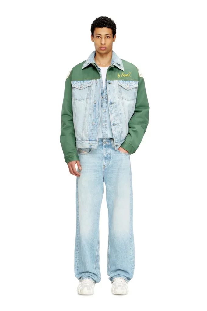 j-giant-20th Veste en denim avec empiècement en coton