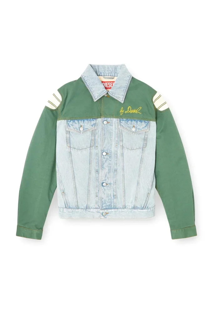 j-giant-20th Veste en denim avec empiècement en coton