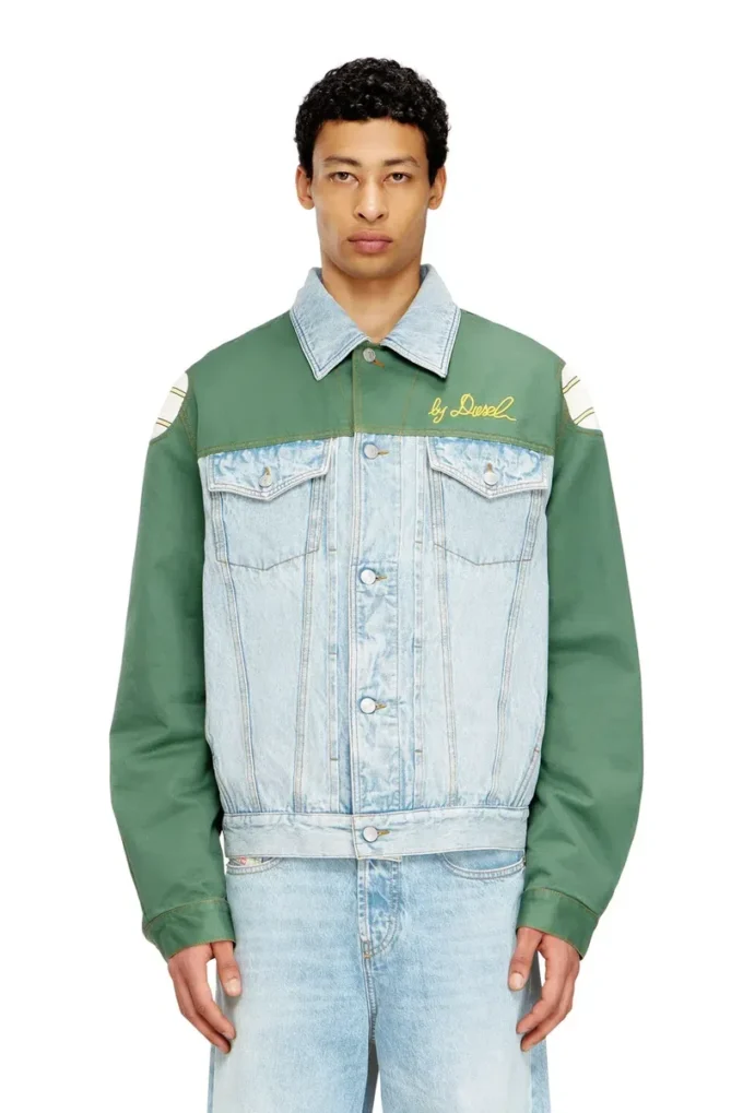 j-giant-20th Veste en denim avec empiècement en coton