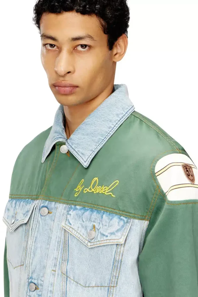 j-giant-20th Veste en denim avec empiècement en coton