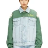 j-giant-20th Veste en denim avec empiècement en coton