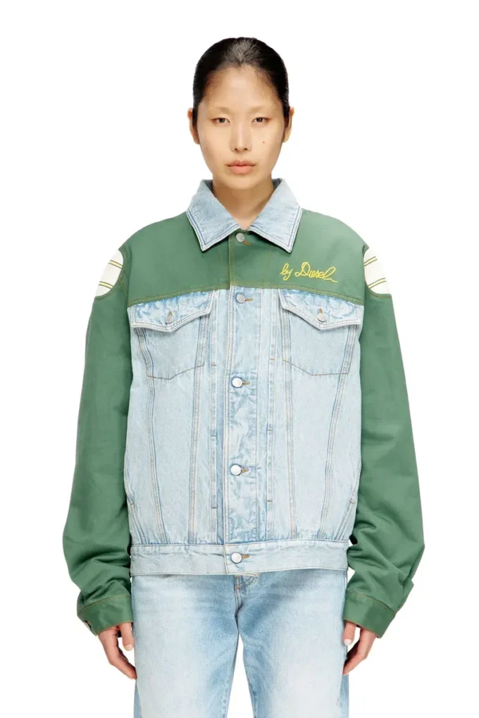 j-giant-20th Veste en denim avec empiècement en coton