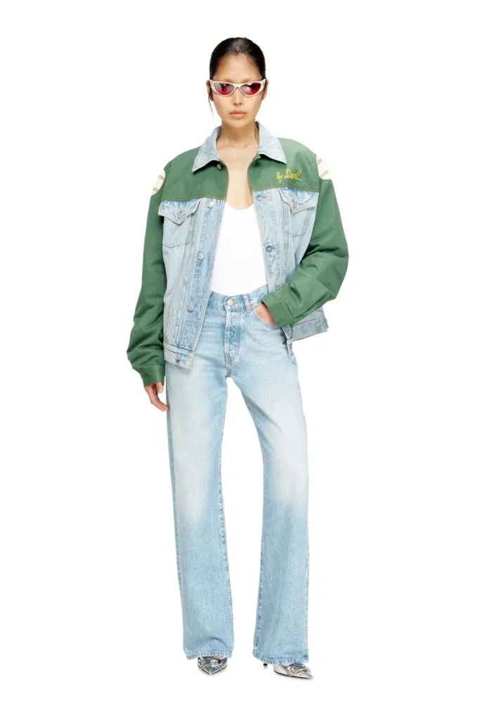 j-giant-20th Veste en denim avec empiècement en coton