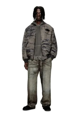 j-kepes-dlbz Blouson bomber rembourré en satin imprimé