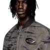 j-kepes-dlbz Blouson bomber rembourré en satin imprimé