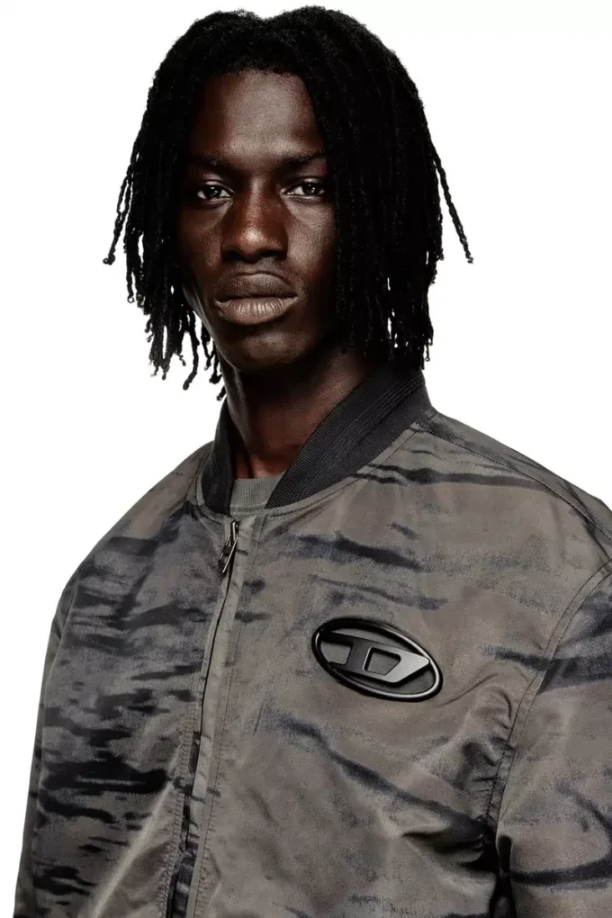 j-kepes-dlbz Blouson bomber rembourré en satin imprimé