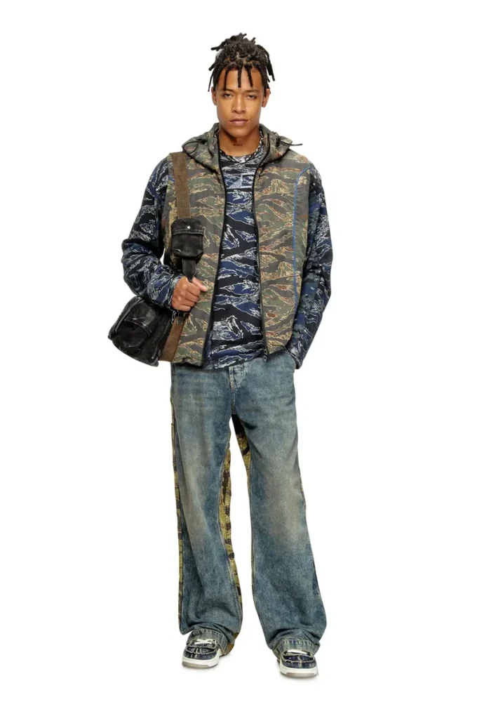 j-ostend-sl-camu Gilet à capuche avec imprimés camouflage mixtes
