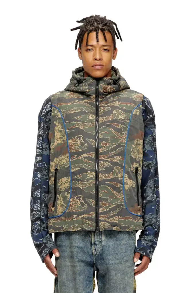 j-ostend-sl-camu Gilet à capuche avec imprimés camouflage mixtes