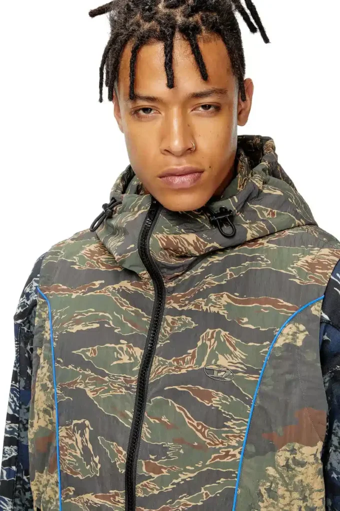 j-ostend-sl-camu Gilet à capuche avec imprimés camouflage mixtes